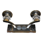 Applique murale art d�co, applique laiton et cristal de s�vres, luminaire