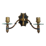 Applique murale bougeoir noire dore ancienne