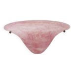 Applique murale demi lune en pâte de verre rose verrerie d'art années 70 80 Applique murale demi lune en pâte de verre rose verrerie d'art années 70 80