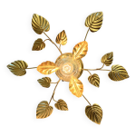 Applique murale fleur en métal doré à la feuille 1970 1980 hollywood regency masca feuille Applique murale fleur en métal doré à la feuille 1970 1980 hollywood regency masca feuille