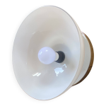 Applique murale ou plafonnier demi sph�rique en verre opaline blanc rosace