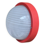 Applique murale plafonnier hublot verre prisma modle eko rouge lamp - 7441