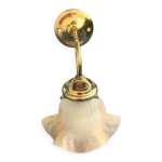 Applique murale, de style art deco, globe tulipe en verre dépoli beige Applique murale, de style art deco, globe tulipe en verre dépoli beige