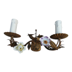 Applique murale vintage en métal doré et fleurs Applique murale vintage en métal doré et fleurs