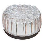 Applique ou plafonnier moderniste en verre tress� vintage ann�es 60s