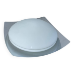Applique plafonnier en verre blanc et inox Applique plafonnier en verre blanc et inox