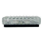 Applique rectangle verre moulé et métal noir années 60 Applique rectangle verre moulé et métal noir années 60