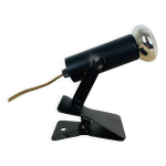 Applique, spot  pince en mtal noir, annes 70