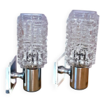 Appliques en verre et m�tal chrom� targetti 1970