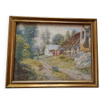 Aquarelle 1907 d'albert gysel ferme  la motte au bois vers la bourre nord