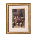 Aquarelle de ferraguti arnaldo, peintre  son chevalet