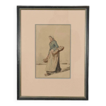 Aquarelle � la marchande nantaise �, sign�e z. trigo fin xixe