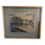 Aquarelle signe 1949 encadre loupe