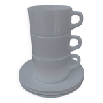 Arcopal - 3 tasses  chocolat + 3 soucoupes