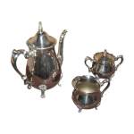 Argenterie lonard service  caf en mtal argent, 3 pices