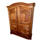 Armoire ancienne en chne massif et merisier (style louis xv)