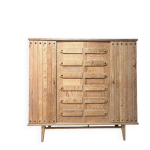 Armoire des ann�es 40 en ch�ne dans le style de guillerme et chambron, ann�es 1960