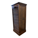 Armoire d'archives vintage en bois avec volet roulant