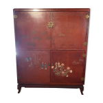 Armoire asiatique en laque rouge thanh le