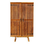 Armoire en bambou et rotin vintage attribue  audoux minnet
