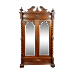 Armoire bibliothque renaissance de pavillon de chasse en noyer massif