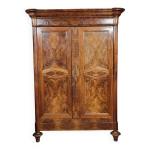 Armoire bourguignone poque louis philippe en noyer et loupe vers 1830