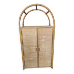 Armoire deux portes en osier et bambou
