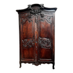 Armoire de mariage normande ancienne. chne sculpt.