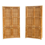 Armoire ou meuble de rangement vintage en bambou et rotin