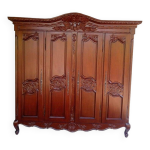 Armoire normande de mariage en bois massif 4 portes
