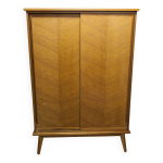 Armoire penderie 1950 pieds compas portes coulissantes plateau neuf