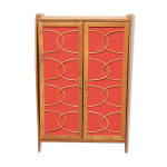 Armoire de poupe vintage osier