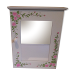 Armoire de toilette  miroir blanche  motif floral
