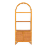 Armoire vintage en bambou et rotin, annes 1980
