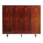 Armoire vintage design moderne du milieu du si�cle � 4 portes en palissandre, ann�es 1960.
