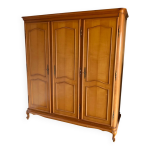 Armoire vintage en merisier massif, 3 portes