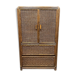 Armoire vintage en rotin et bambou