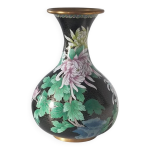Art d'asie chine xx - vase bronze maux cloisonns - hauteur : 32 cms