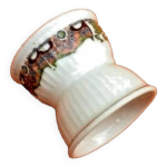 Art nouveau coquetier diabolo godronn porcelaine blanche  dcor de frise