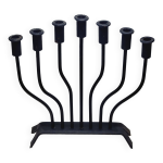 Art populaire - judaica menorah ancien chandelier 7 bras de lumire en fer forg