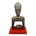 Art premier  baoul  ancienne poulie de mtier  tisser - bois - cte d'ivoire