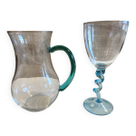 Art de la table design pichet carafe cruche + grand verre  pied