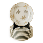 Assiettes anciennes a dessert lgantes en porcelaine de limoges