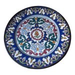 Assiette ancienne en faience décor bleu estampillé a. alvarez, plat de service, plat apéritif Assiette ancienne en faience décor bleu estampillé a. alvarez, plat de service, plat apéritif