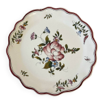 Assiette ancienne en fa�ence d�cor strasbourg fait main bord festo