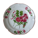 Assiette ancienne en fa�ence de l'est de la france polychrome � d�cor de fleur xix �me