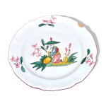 Assiette ancienne en faence polychrome st clment les islettes