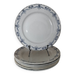 Assiettes ancienne plates   etrusque   en porcelaine opaque de gien terre de fer