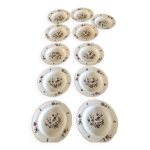 Assiettes ancienne porcelaine art nouveau pyroblan