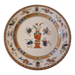 Assiette ancienne en porcelaine de maastricht  dcor japonisant